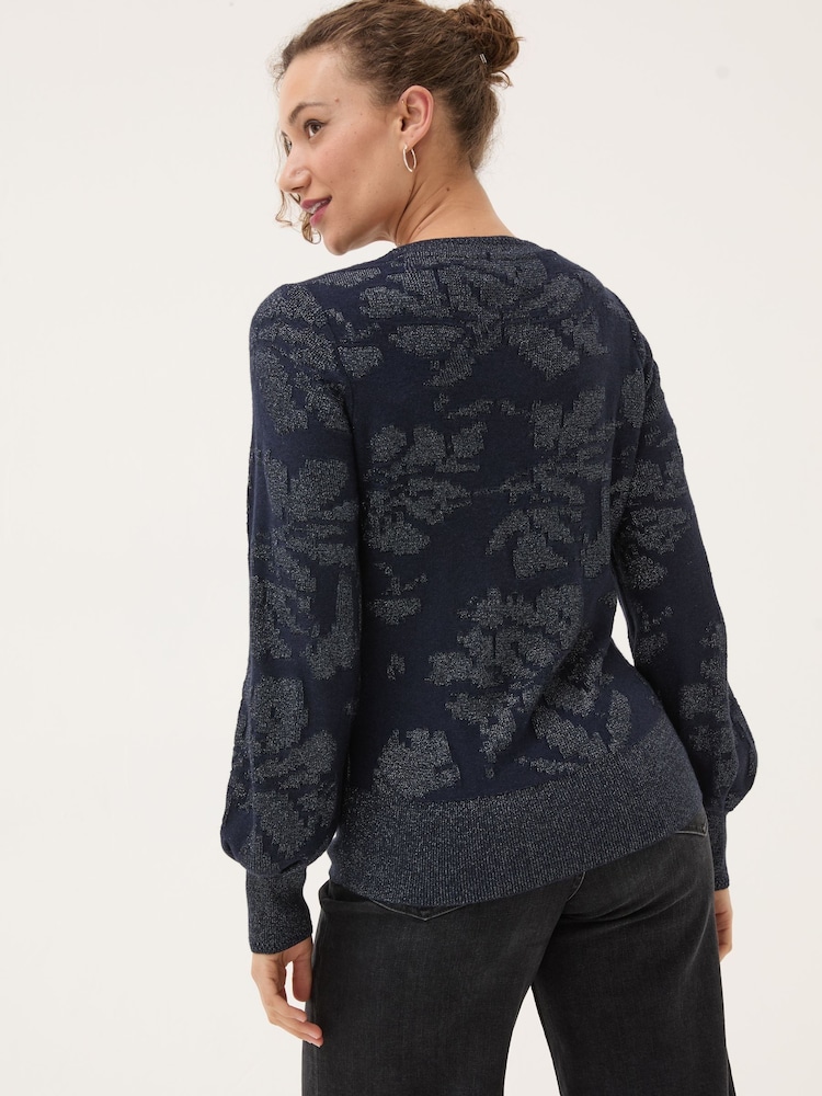 FatFace Dark Navy Dark Skies Jacquard Jumper - Image 2 of 5