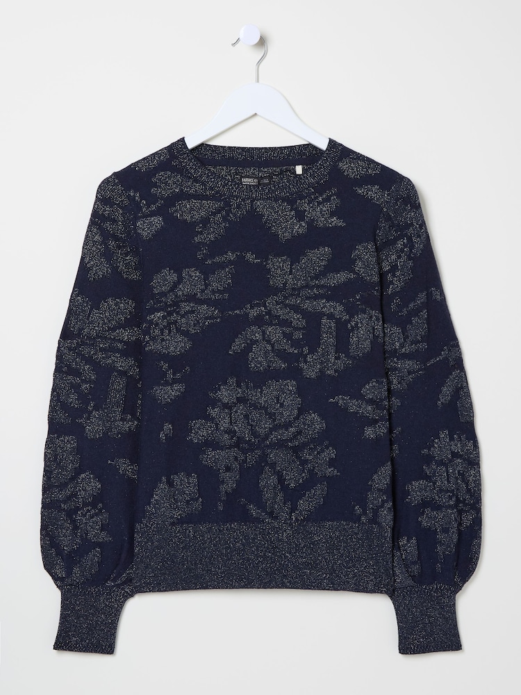 FatFace Dark Navy Dark Skies Jacquard Jumper - Image 5 of 5