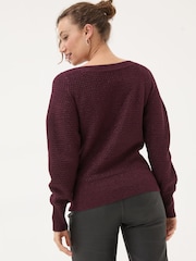 FatFace Red Lara Sparkle Jumper - Image 2 of 5