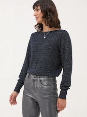 FatFace Dark Navy Lara Sparkle Jumper - Image 1 of 5