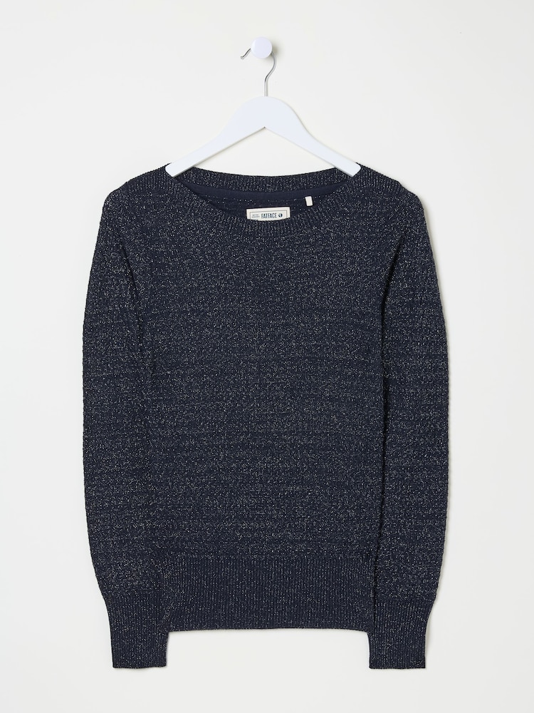 FatFace Dark Navy Lara Sparkle Jumper - Image 5 of 5