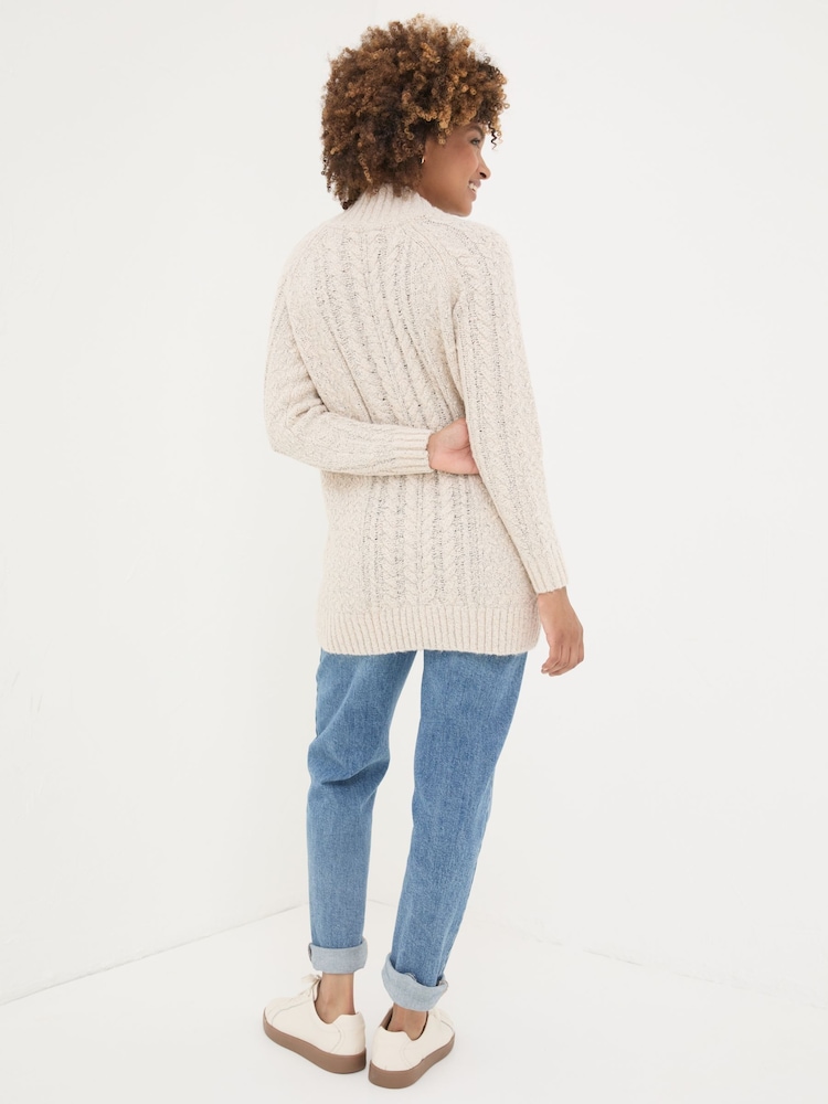 FatFace Ivory Alicia V-Neck Tunic - Image 2 of 6