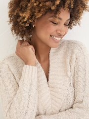 FatFace Ivory Alicia V-Neck Tunic - Image 4 of 6