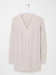 FatFace Ivory Alicia V-Neck Tunic - Image 6 of 6