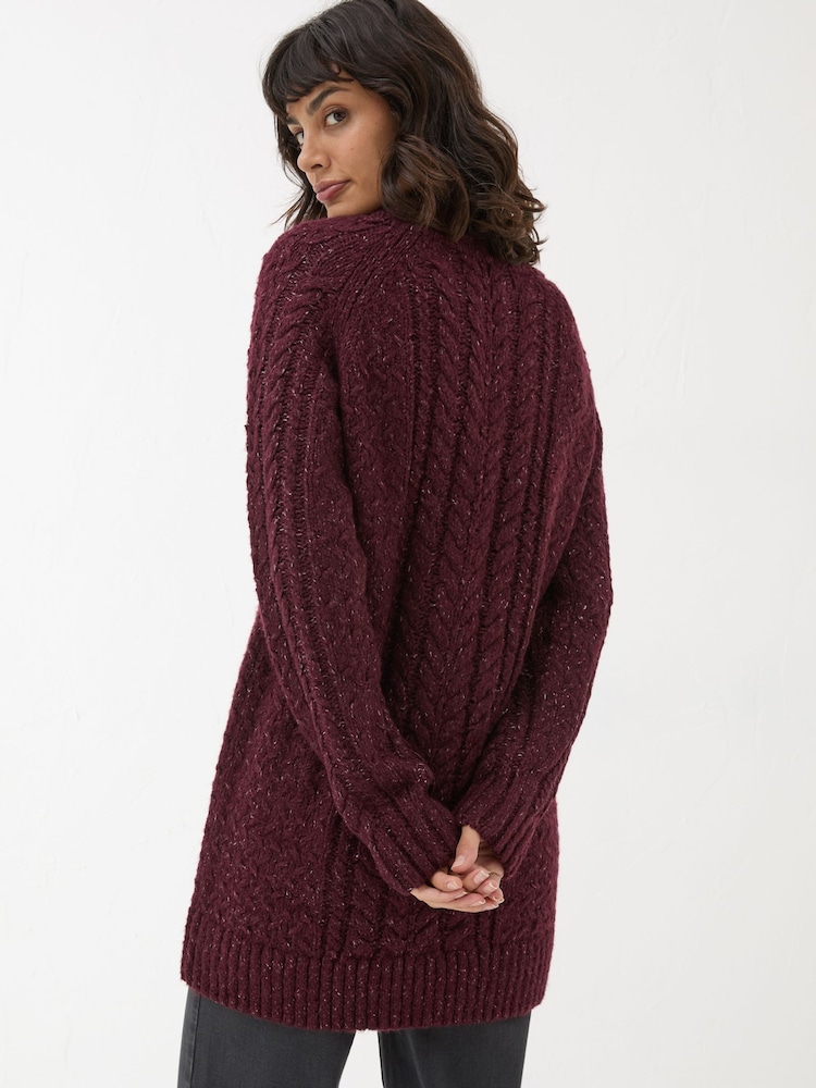 FatFace Dark Red Alicia V-Neck Tunic - Image 2 of 6