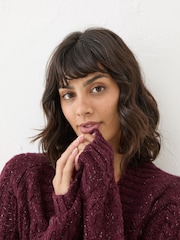 FatFace Dark Red Alicia V-Neck Tunic - Image 4 of 6