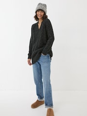 FatFace Black Alicia V-Neck Tunic - Image 3 of 6