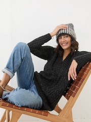 FatFace Black Alicia V-Neck Tunic - Image 4 of 6