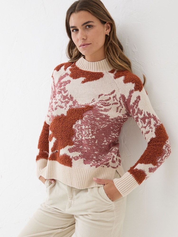 FatFace Natural Pattern Funnel Neck - Image 1 of 6