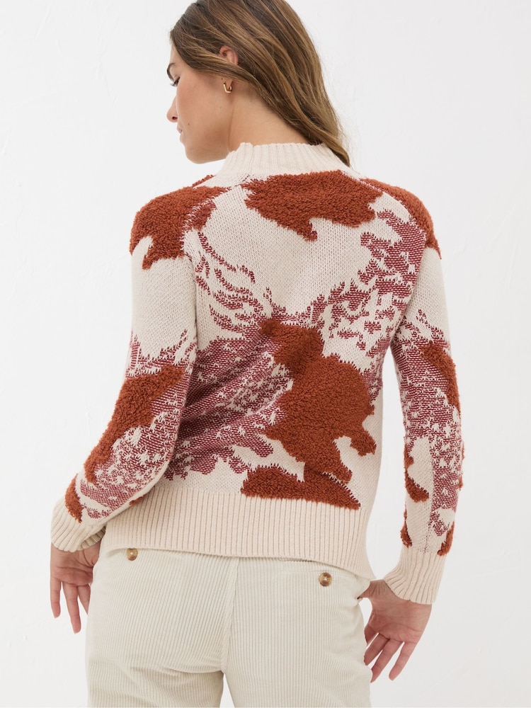 FatFace Natural Pattern Funnel Neck - Image 2 of 6
