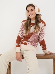 FatFace Natural Pattern Funnel Neck - Image 4 of 6
