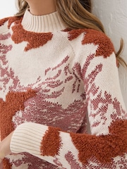 FatFace Natural Pattern Funnel Neck - Image 5 of 6
