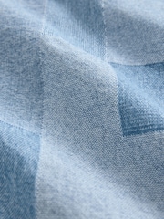 Mid Blue Patchwork Denim Cropped 100% Cotton Shirt - Image 8 of 8