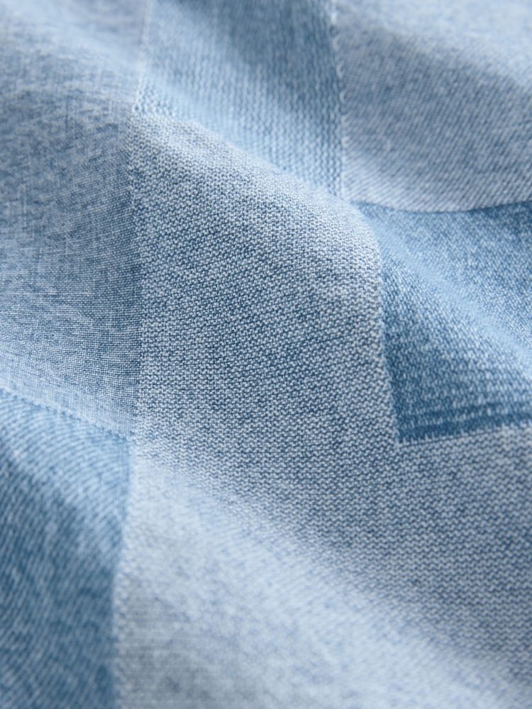 Mid Blue Patchwork Denim Cropped 100% Cotton Shirt - Image 8 of 8
