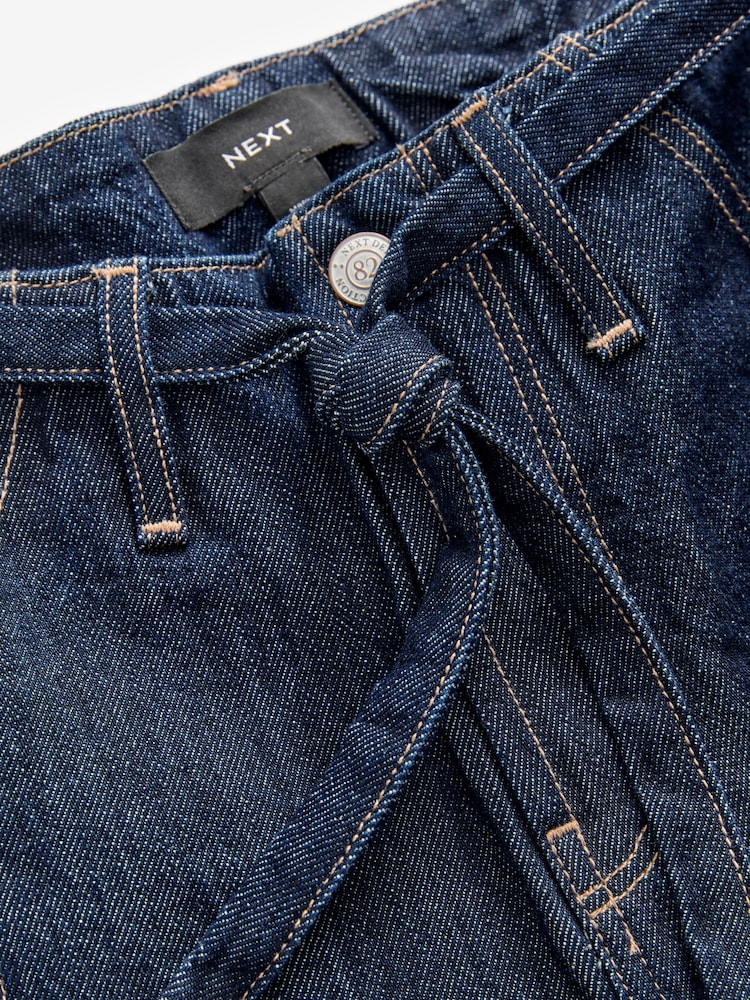 Mittelblau - Schlagjeans mit Gürtel und Taschen aus 100 % Baumwolle - Bild 8 von 8
