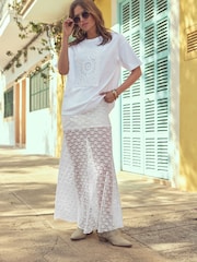 White Lace Maxi Skirt - Image 1 of 7