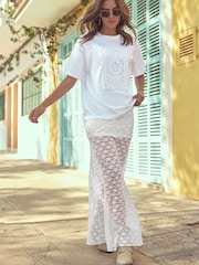 White Lace Maxi Skirt - Image 2 of 7