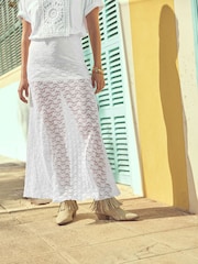 White Lace Maxi Skirt - Image 3 of 7
