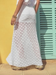 White Lace Maxi Skirt - Image 4 of 7