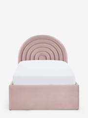 Opulent Velvet Blush Pink Kids Rainbow Upholstered Drawer Storage Bed Drawer Bed - Image 10 of 11