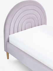 Opulent Velvet Lilac Purple Kids Rainbow Upholstered Bed - Image 7 of 8
