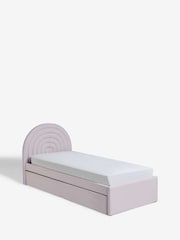 Opulent Velvet Lilac Purple Kids Rainbow Upholstered Trundle Bed - Image 6 of 11