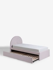 Opulent Velvet Lilac Purple Kids Rainbow Upholstered Trundle Bed - Image 8 of 11