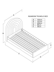 Opulent Velvet Blush Pink Kids Rainbow Upholstered Bed - Image 3 of 9