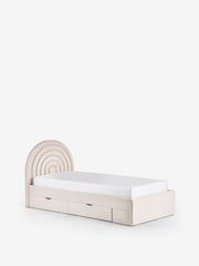 Soft Cosy Boucle Ivory Kids Rainbow Upholstered Drawer Storage Bed Drawer Bed - Image 6 of 10