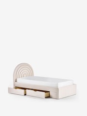 Soft Cosy Boucle Ivory Kids Rainbow Upholstered Drawer Storage Bed Drawer Bed - Image 7 of 10