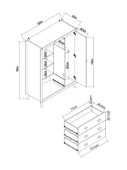 Mustard Yellow Kids Alix Double, 3 drawers Wardrobe - Image 13 of 13