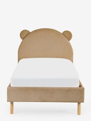 Casual Boucle Camel Bertie Bear Kids Standard Upholstered Bed Frame - Image 6 of 8