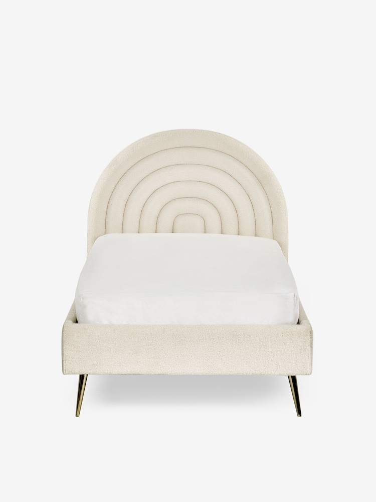 Soft Cosy Boucle Ivory Kids Rainbow Upholstered Bed - Image 6 of 12