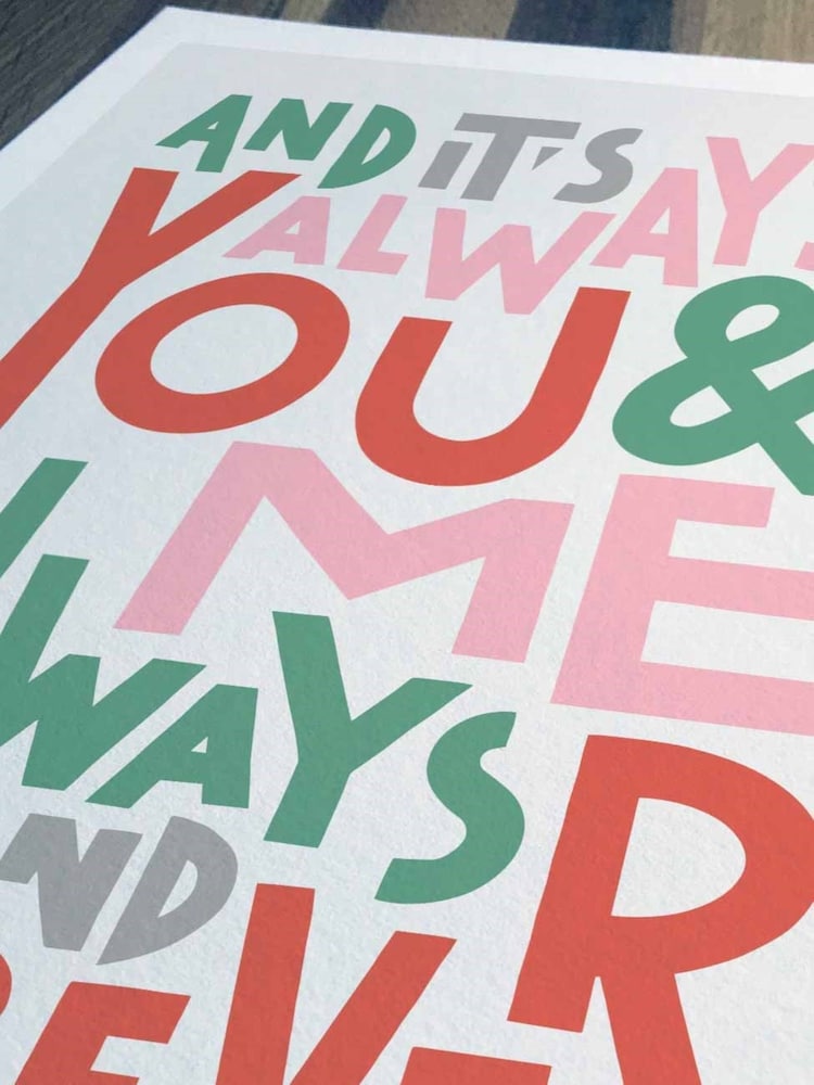 Sketchbook Design Multi You and Me Always and Forever - White A3 Frame - Image 2 of 4 Sketchbook Design Multi You and Me Always and Forever - White A3 Frame - Image 2 of 4