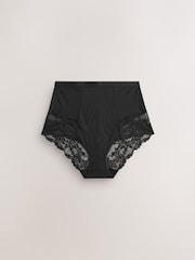 Black/Praline Nude Tummy Control Shaping Lace Back Brazilian Knickers 4 Pack - Image 6 of 10
