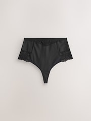 Black/Praline Nude Tummy Control Shaping Lace Thong Knickers 4 Pack - Image 3 of 7