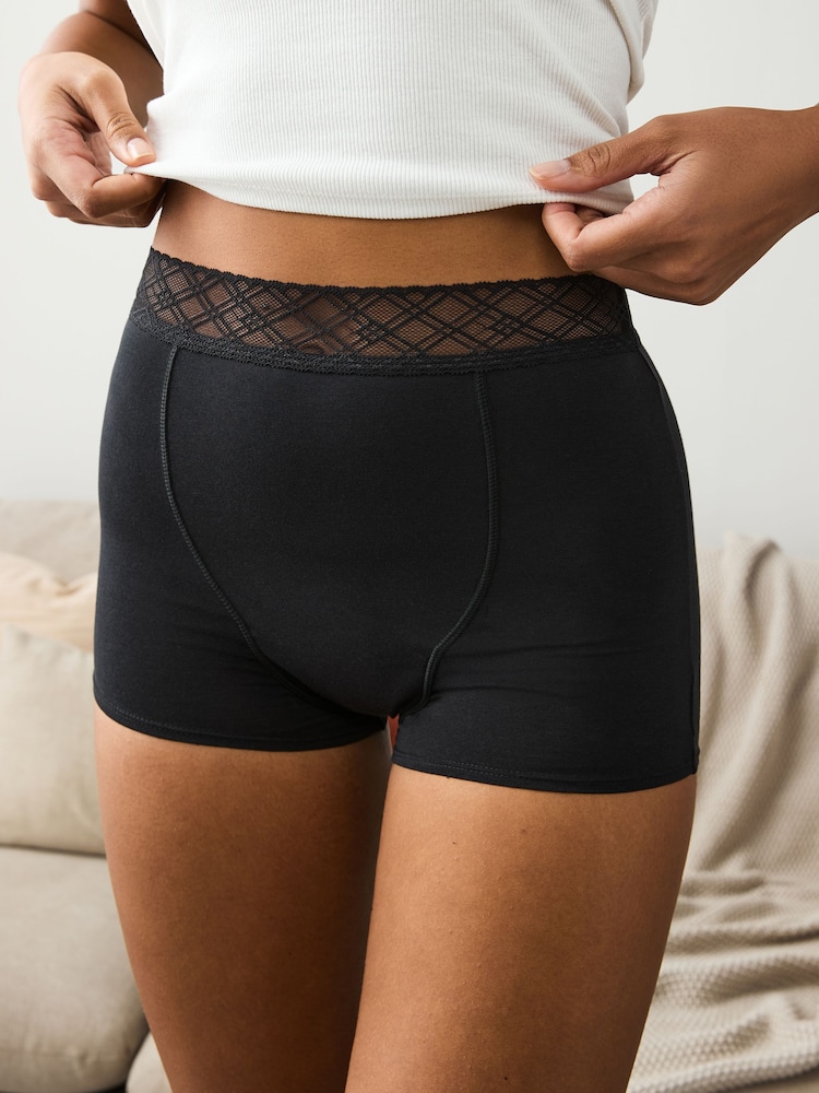 Black Short Medium Flow Period Knickers 2 Pack - Image 2 of 6
