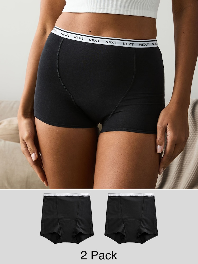 Negro - Pack de 2 braguitas menstruales para flujo abundante - Imagen 1 de 7
