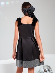 Lipsy Black Bow Strap Occasion Dress (5-16yrs) - Image 2 of 4
