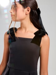 Lipsy Black Bow Strap Occasion Dress (5-16yrs) - Image 3 of 4