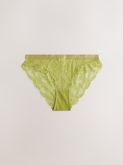 Green High Leg Lace Knickers 2 Pack - Image 7 of 9