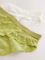 Green High Leg Lace Knickers 2 Pack - Image 8 of 9