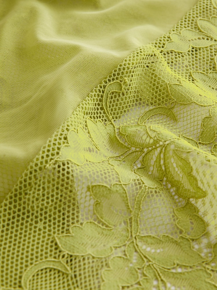 Green High Leg Lace Knickers 2 Pack - Image 9 of 9