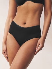 Black Midi Thong Modal Logo Ultimate Comfort Knickers 4 Pack - Image 1 of 10
