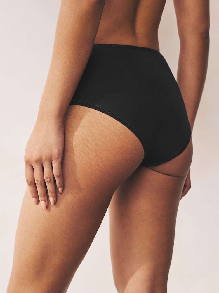 Black Midi Thong Modal Logo Ultimate Comfort Knickers 4 Pack - Image 2 of 10