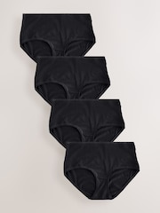Black Midi Thong Modal Logo Ultimate Comfort Knickers 4 Pack - Image 4 of 10