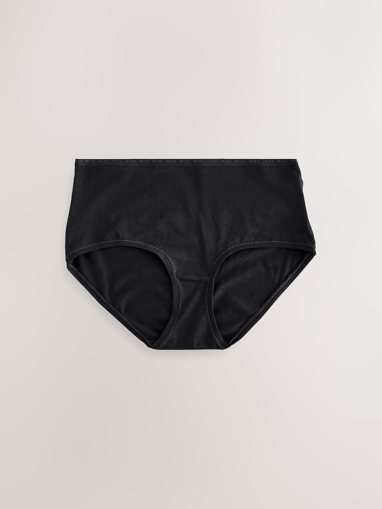 Black Midi Thong Modal Logo Ultimate Comfort Knickers 4 Pack - Image 6 of 10