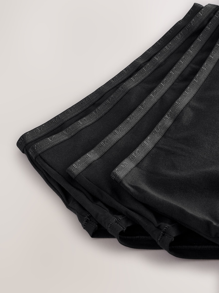 Black High Rise High Leg Thong Modal Logo Ultimate Comfort Knickers 4 Pack - Image 7 of 7
