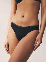 Black High Leg Thong Modal Logo Ultimate Comfort Knickers 4 Pack - Image 1 of 10