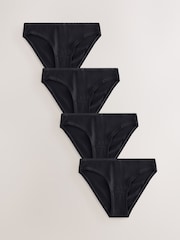 Black High Leg Thong Modal Logo Ultimate Comfort Knickers 4 Pack - Image 4 of 10